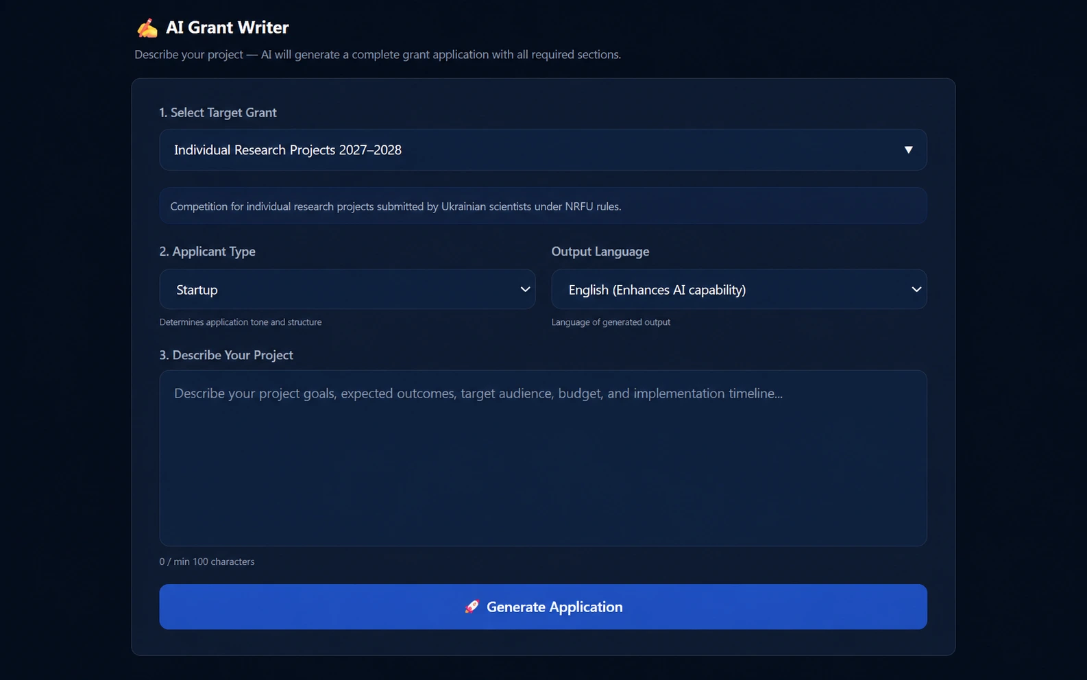 AI Grant Writer